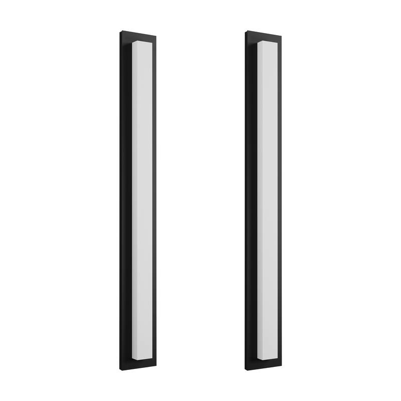 Aluminum LED Outdoor Wall Sconce Rectangle Wall Mounted Lights - 2Pack/39.4 inch