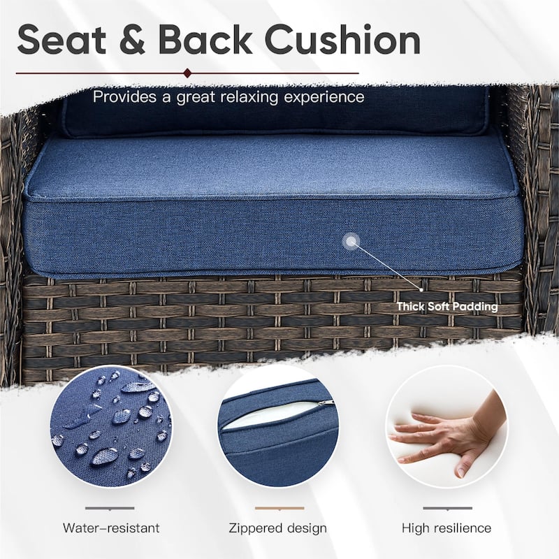 High Back Rocking Chair Outdoor with Cushion