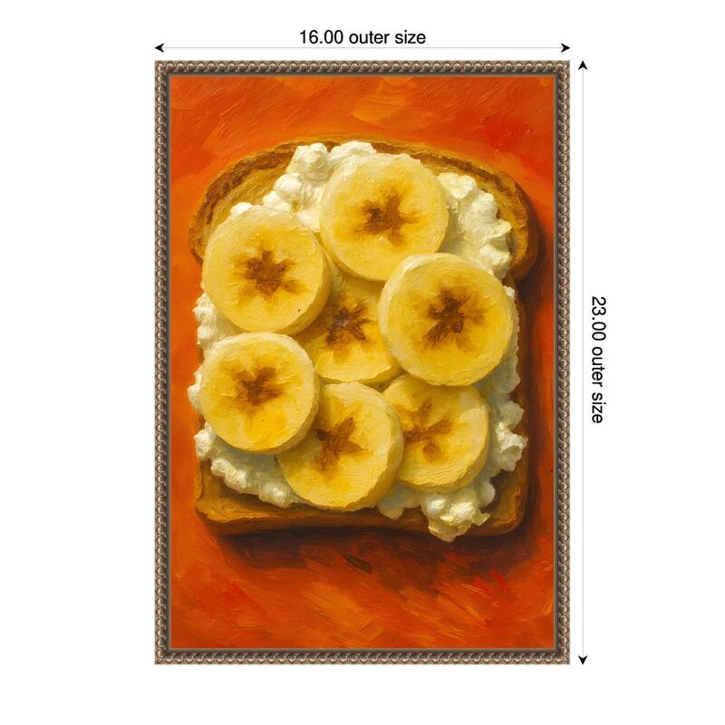 Toast With Cheese and Banana by Hugo Framed Canvas Wall Art Print - 16 x 23 in