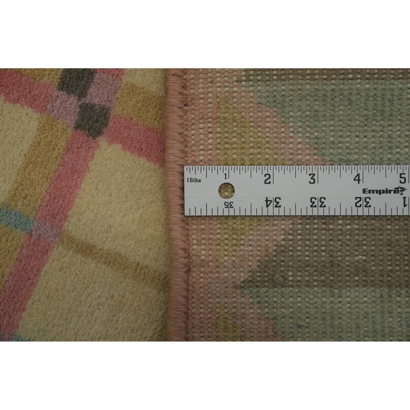 Hand-knotted Tribal Wool Yellow Geometric Oriental Area Rug - 8' 10'' X 5' 10''