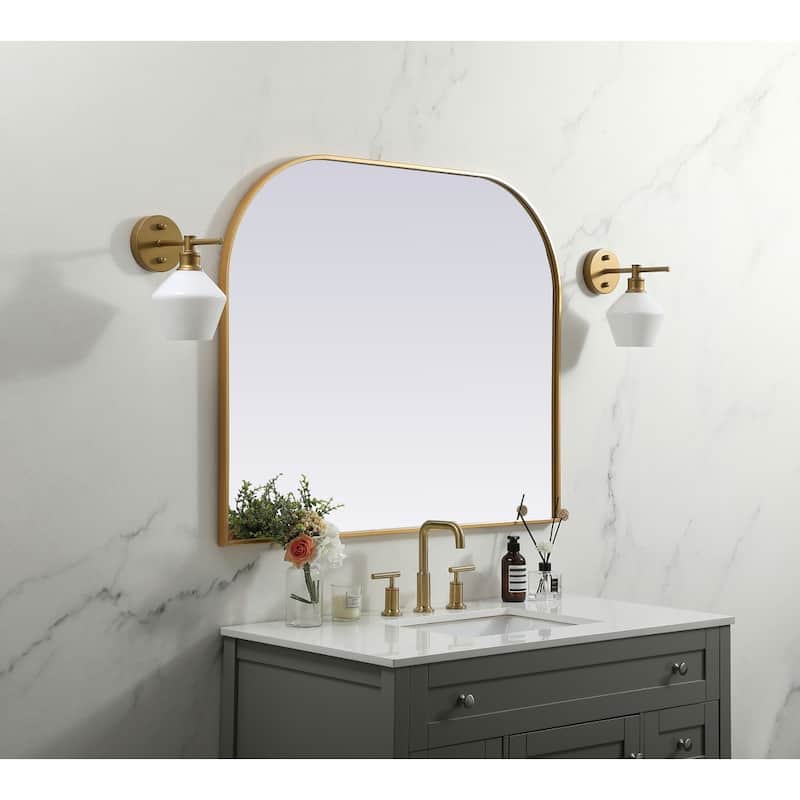 Indigo Home Metal Frame Arch Mirror 42x34 Inch