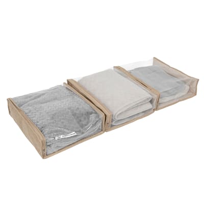 Household Essentials Zippered Sweater Storage Bags with Clear Vision Panel - 16.0"L x 13.3"W x 4.0"H