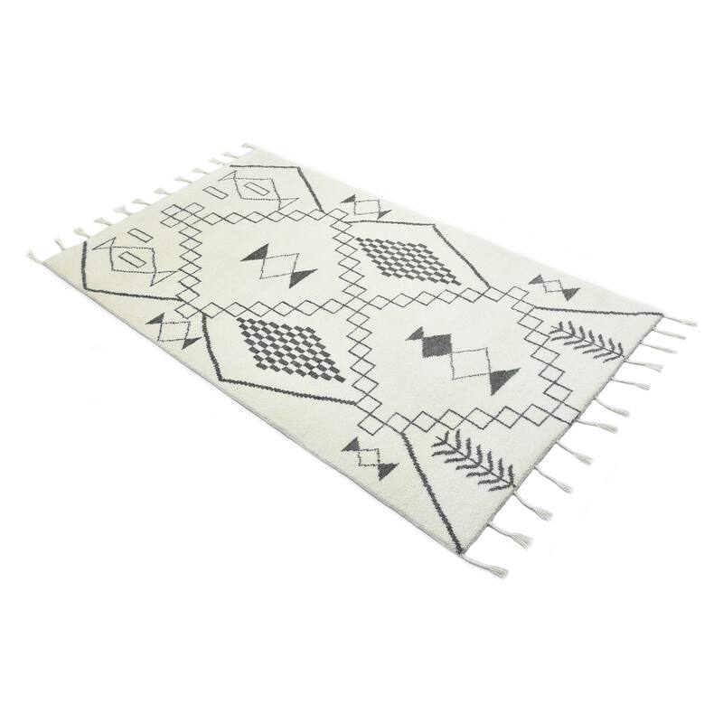 Overton Handmade Boho Moroccan Area Rug