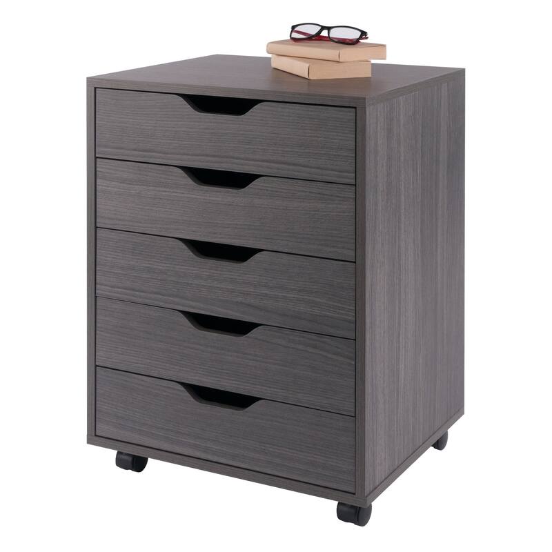Halifax 5-Drawer Mobile Cabinet Charcoal Finish