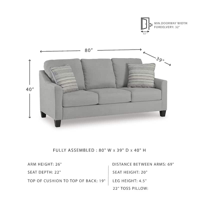Signature Design by Ashley Adlai Gray Sofa - 80" W x 39" D x 40" H