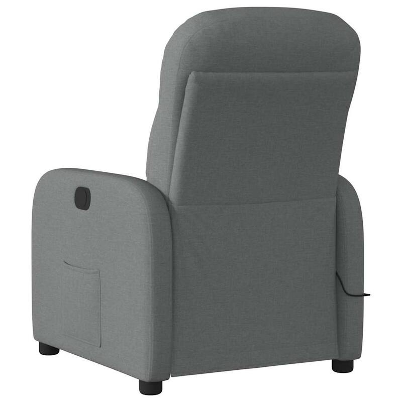 vidaXL Massage Recliner Chair Dark Grey Fabric