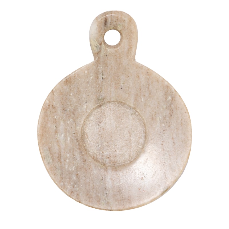 Hand-Carved Marble Dish with Handle