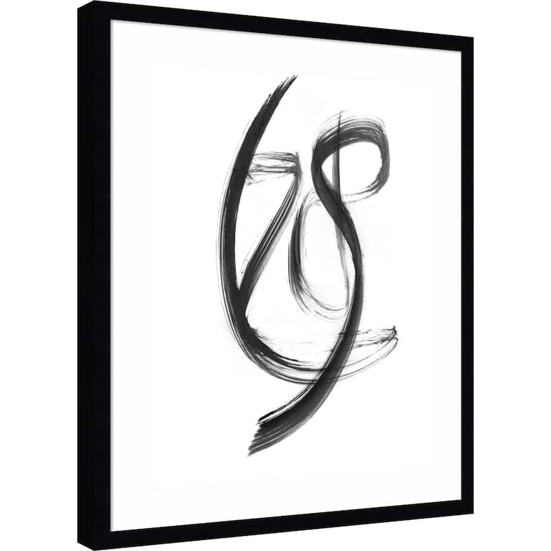 Brush Stroke No. 2 by Danushka Abeygoda Wood Framed Wall Art Print