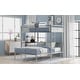 preview thumbnail 25 of 58, Artsy Twin Over Full Metal Bunk Bed with Integrated Desk, Ladder and Quality Slats for Bedroom, Versatile Use