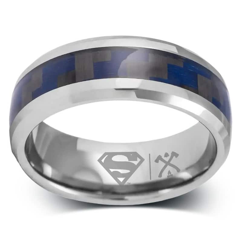 Manly Bands THE CLARK KENT Tungsten with Inlay 8mm Polished Band