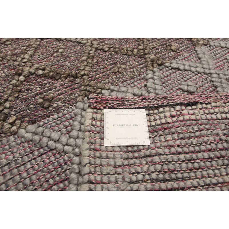 ECARPETGALLERY Braid weave Sienna Grey Wool Rug - 4'11 x 8'2
