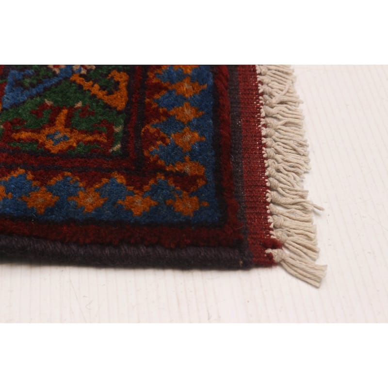 ECARPETGALLERY Hand-knotted Uzbek Kargahi Blue Wool Rug - 2'9 x 9'7