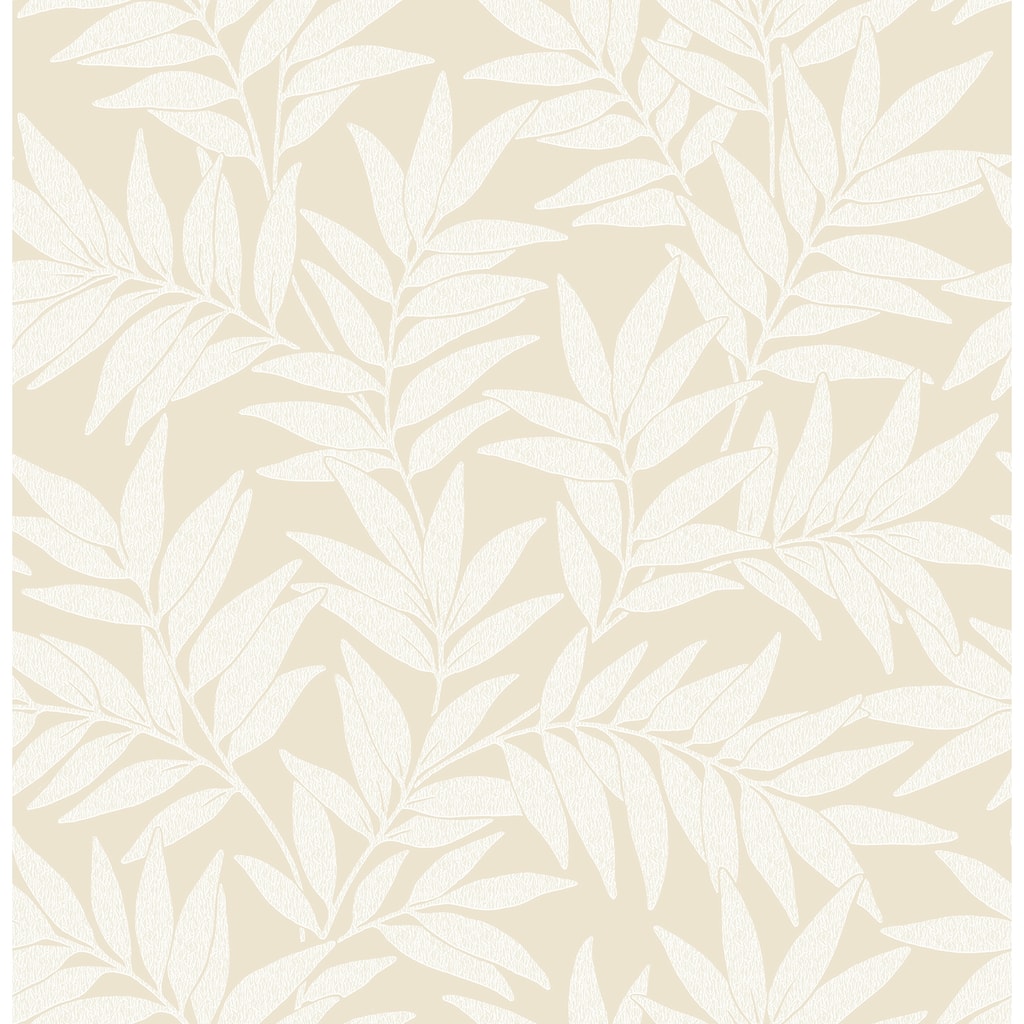 A-Street Prints Morris Taupe Leaf Wallpaper