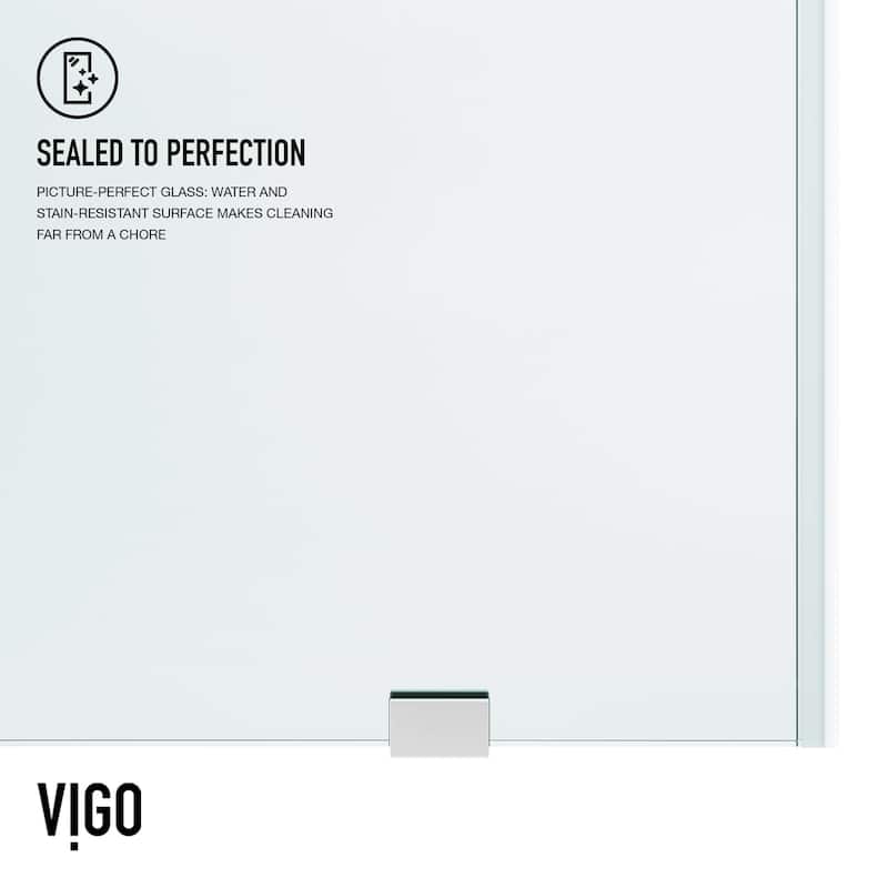 VIGO Elan 56" to 60" W x 66" H Frameless Sliding Tub Door
