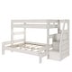 preview thumbnail 10 of 26, Max and Lily Modern Farmhouse Twin XL Over Queen Bunk Bed With Staircase