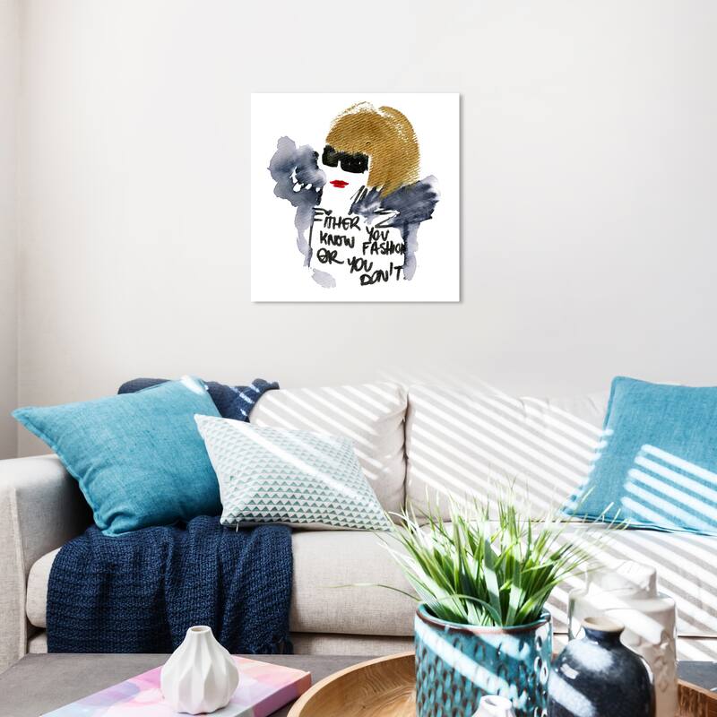 Wynwood Studio Prints Fashion and Glam Do you Know Fashion White and Metallic Gold Glam Wall Art Canvas Print - 20 x 20