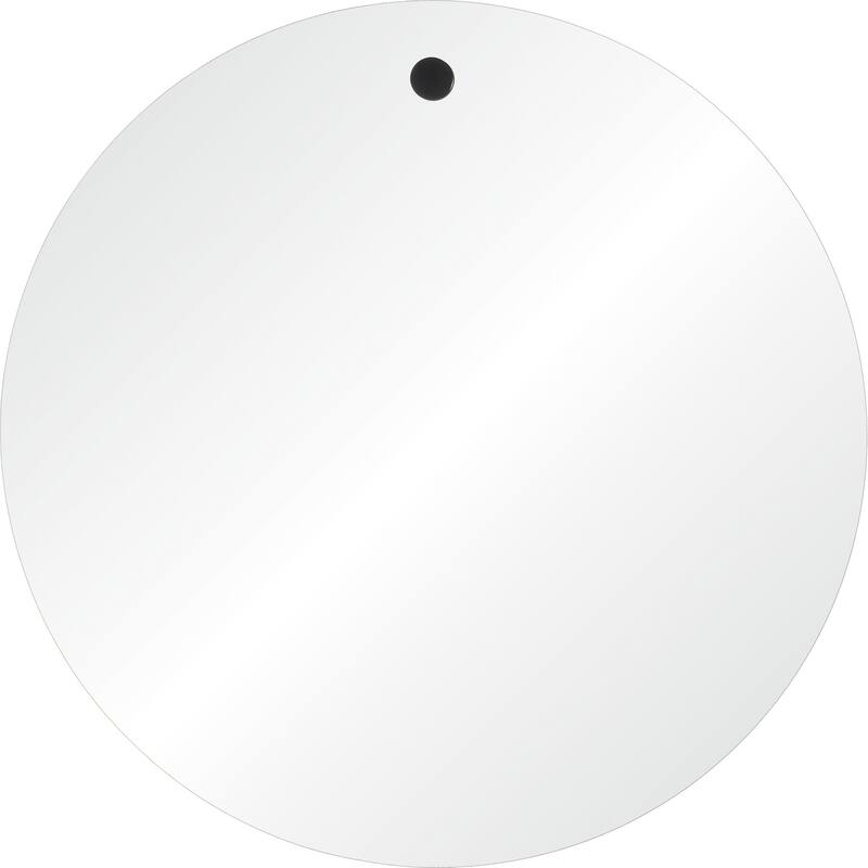Round Vanity Mirror - 30" - Matte Black and Gold