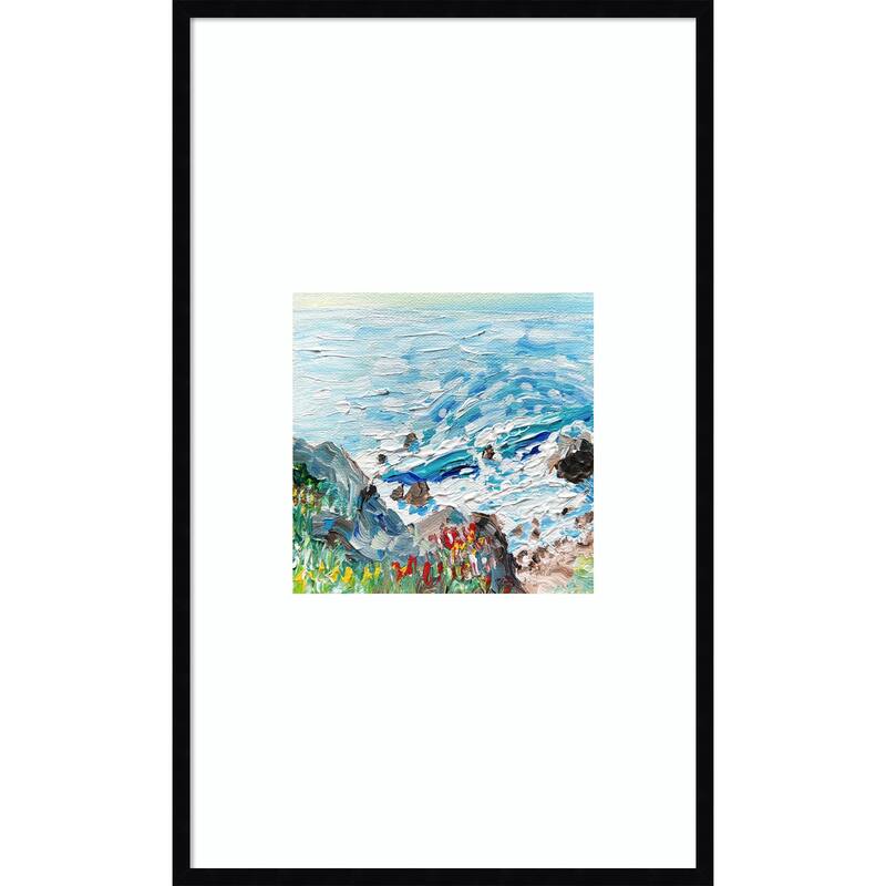 Coastline by Pauline Wegman Wood Framed Wall Art Print - Svelte Noir Black