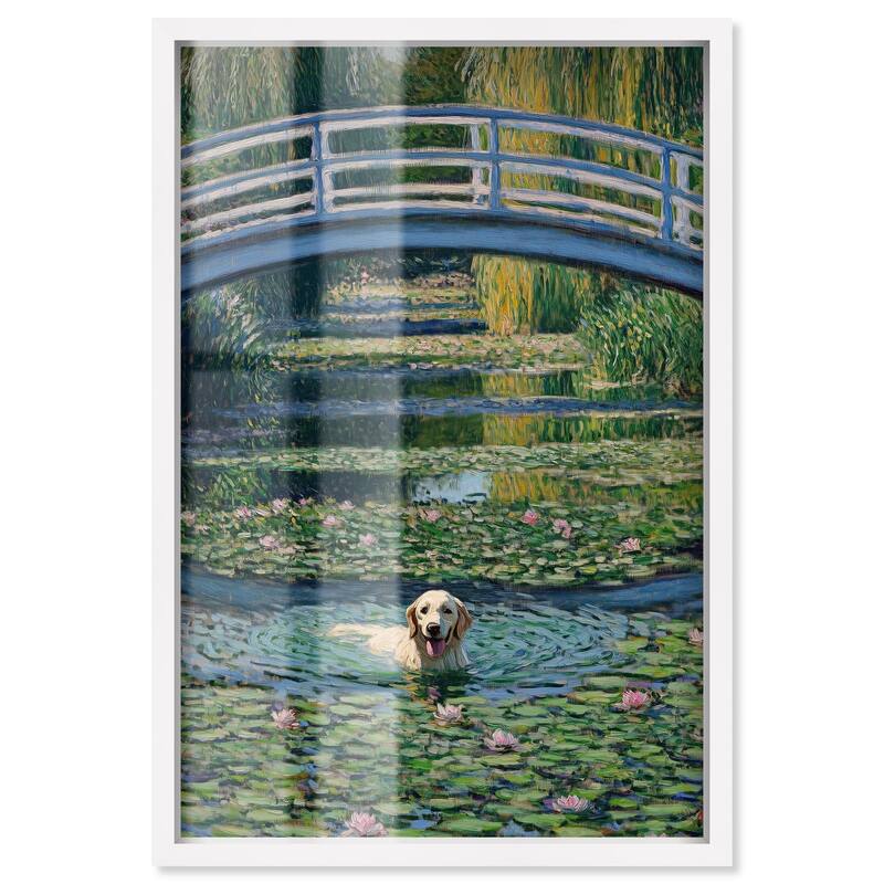 The Pond Under the Bridge Shadowbox by Art Remedy - White - 10" x 15"
