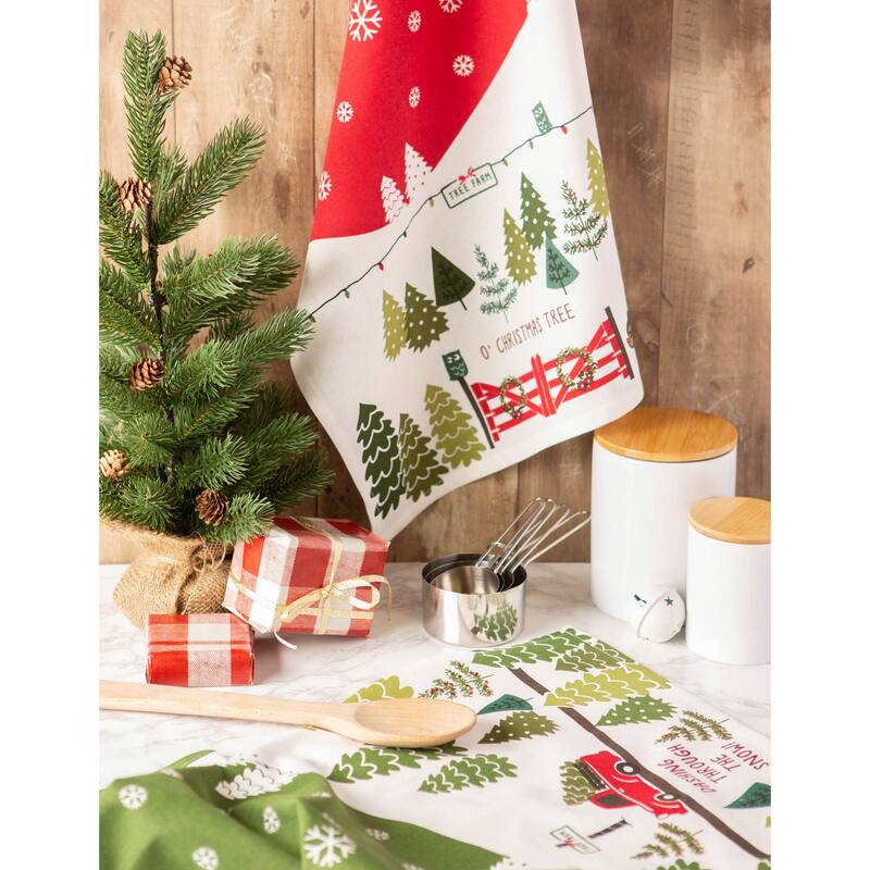 DII Assorted Christmas Printed Dishtowel