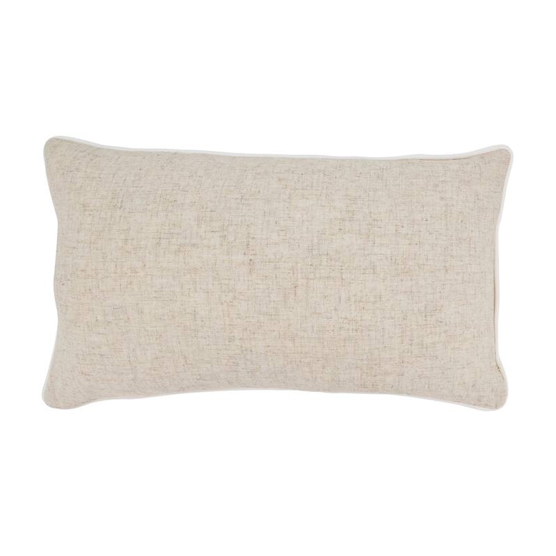 Toscana Daydream Throw Pillow with Piping - 12"x20" - Feather Down - White