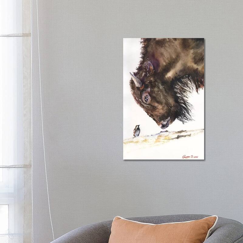 iCanvas "Buffalo And Sparrow" by George Dyachenko Canvas Print - 26x18x1.5