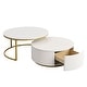 preview thumbnail 5 of 18, Modern Round Nesting Coffee Table with Drawer (Set of 2) by Harper&Bright Designs