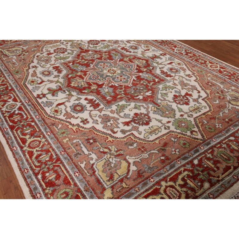 Heriz Serapi Indian Area Rug Handmade Wool Carpet - 7'9" x 10'2"