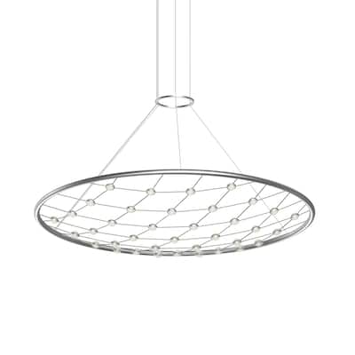 Constellation Galaxy Matrix 48" Round LED Pendant w/ 20' Cord/Cable - Bright Satin Aluminum