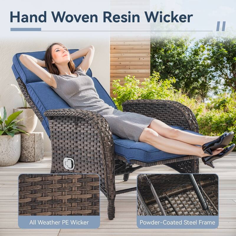 Outdoor Chaise Lounge Chair Adjustable 6-Position