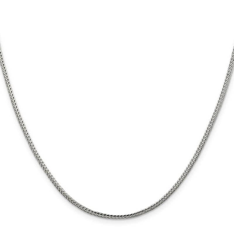 Curata 925 Sterling Silver 2mm Diamond Cut Franco Chain Necklace