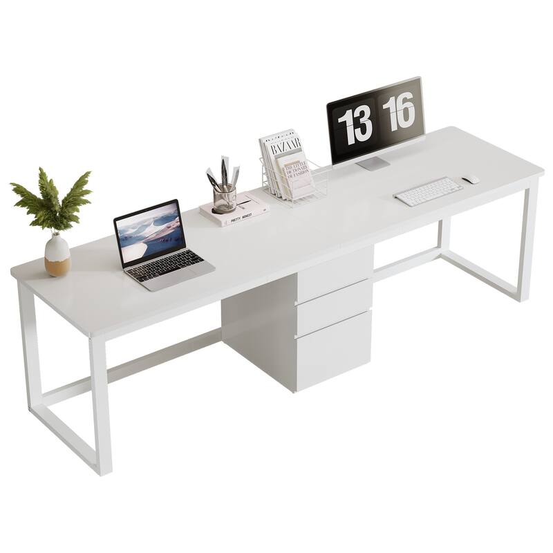 78.7 Inch Extra Long Computer Desk with 3 Drawers for 2 Person