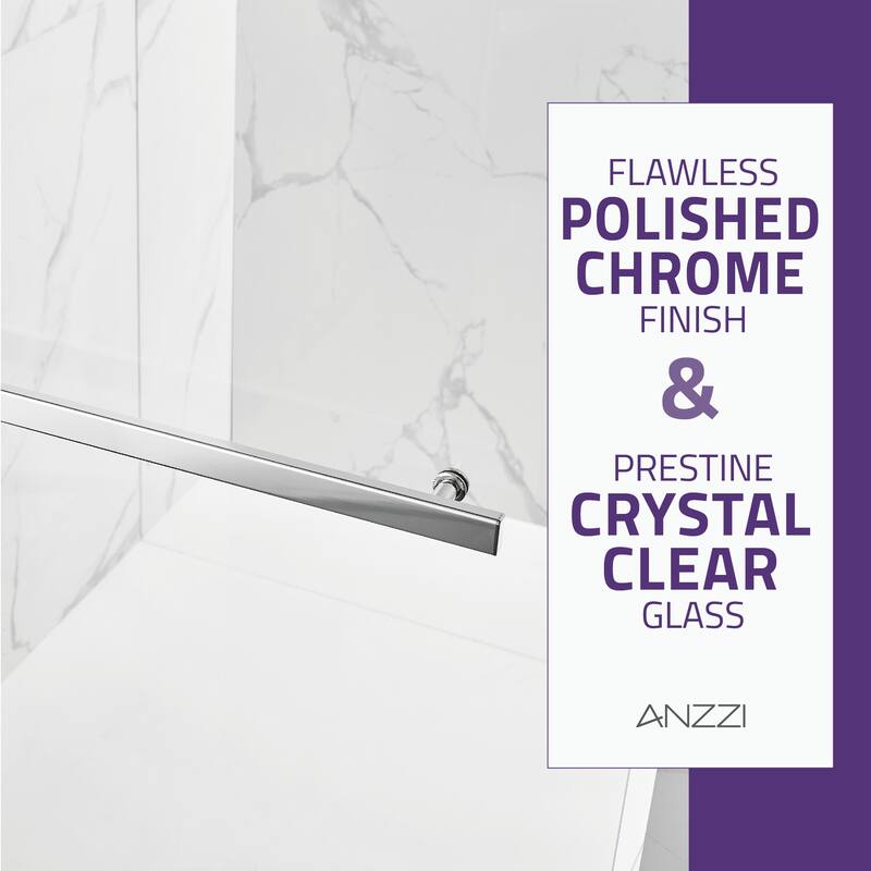 Myth 28 in. x 56 in. Frameless Tub Door with TSUNAMI GUARD