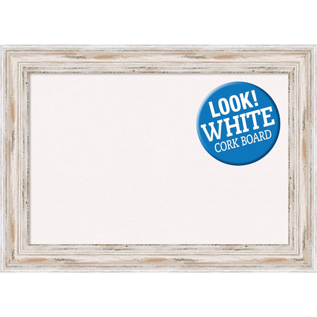 Framed White Cork Board, Alexandria White Wash