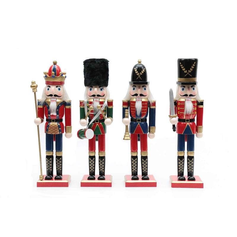 12" King and Guard Nutcracker, Set of 4