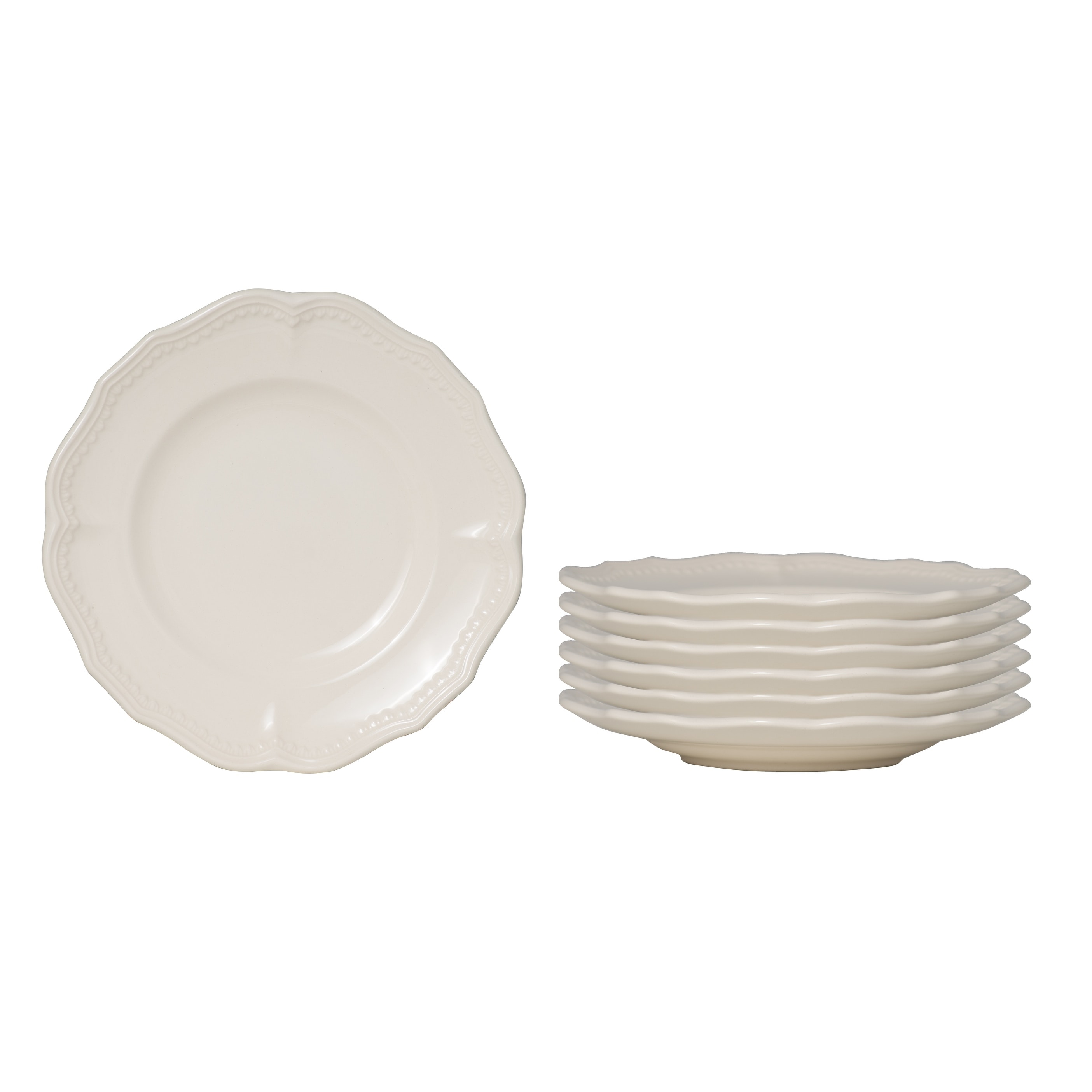 Red Vanilla Classic White Bread and Butter Plate Set of 6