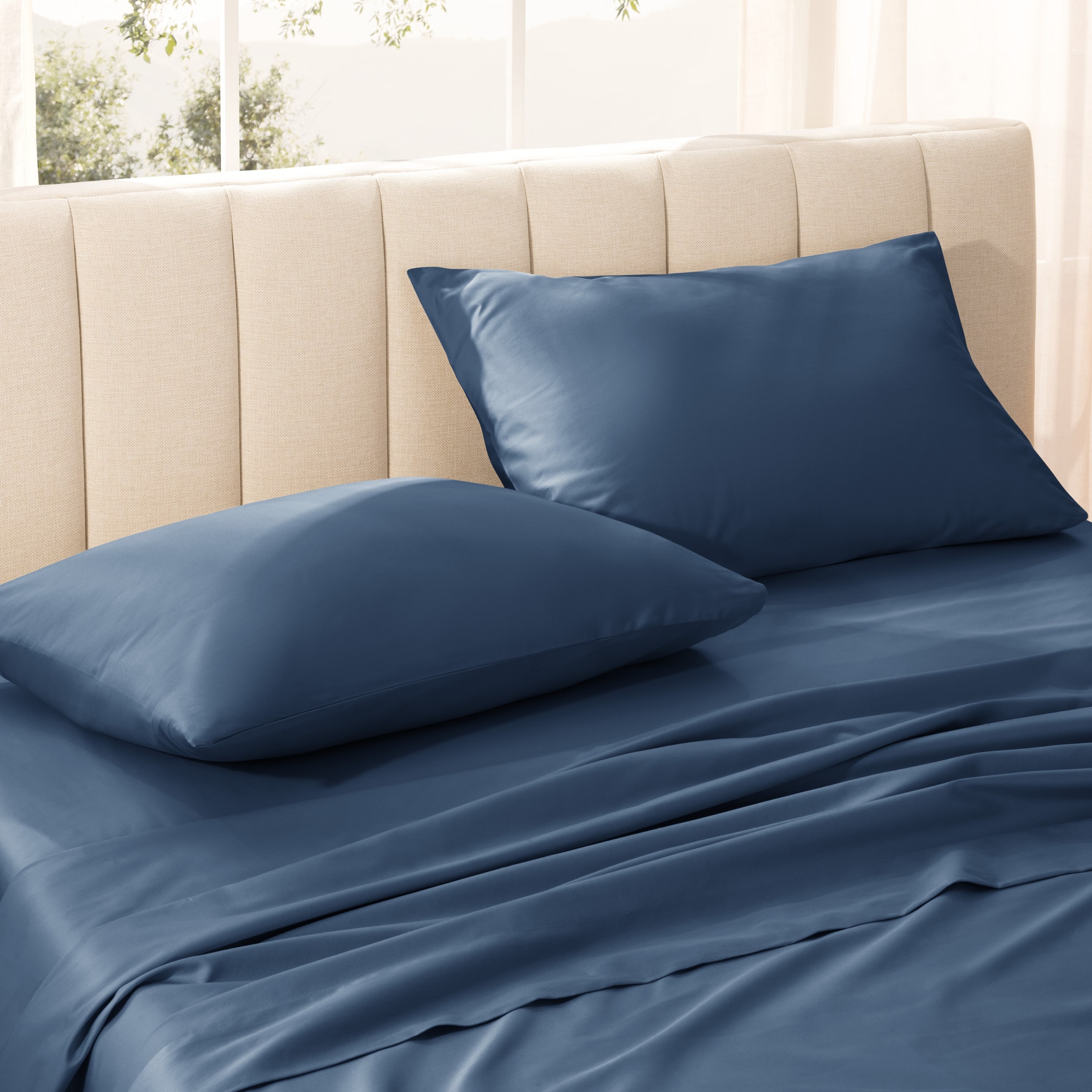 Bare Home Organic Cotton Pillowcase Set - Silky Smooth Sateen Weave
