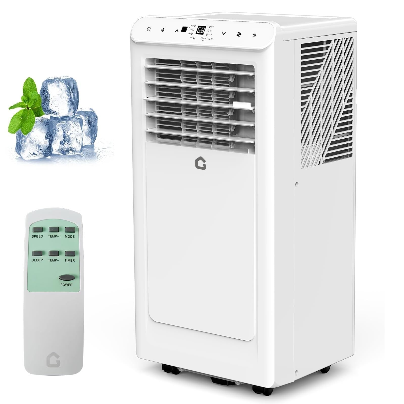 10,000 BTU Portable Air Conditioner, Cooling up for 450 Sq.Ft, 24H Timer & Remote Control