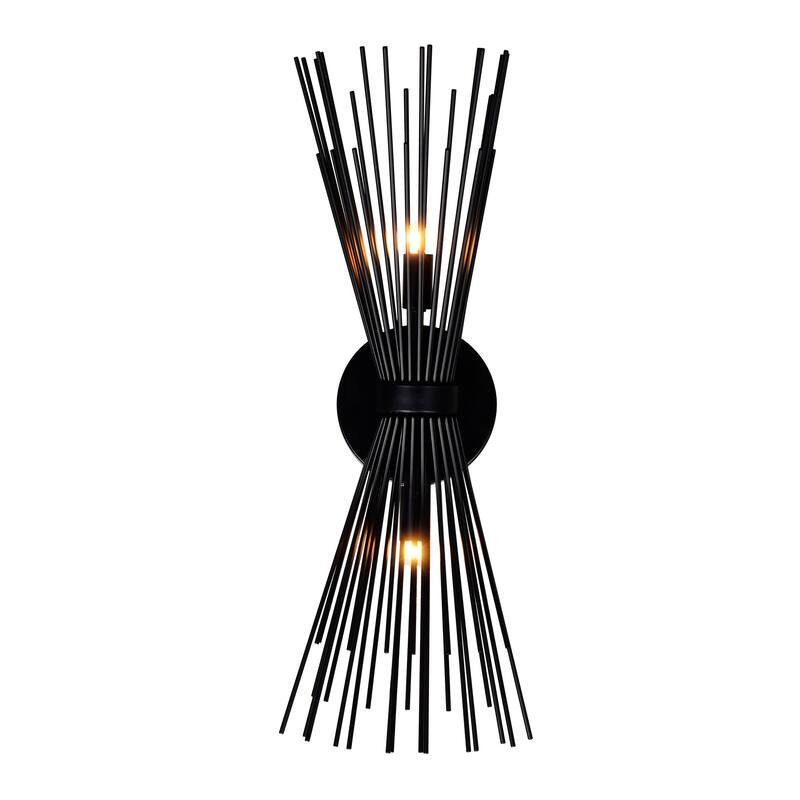 Savannah 2 Light Wall Sconce With Black Finish - Black