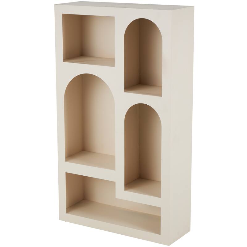 Black or Cream Metal 5 Shelf Geometric Storage Shelving Unit