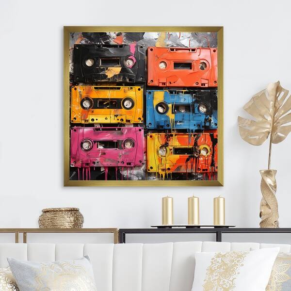 scattered photos on wall