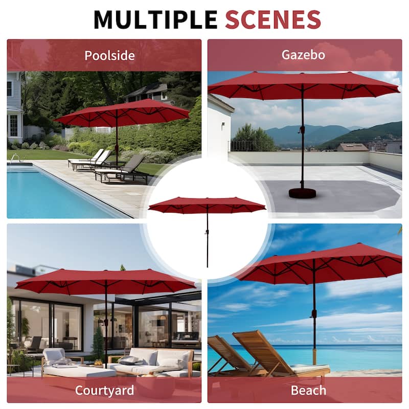 Autlaycil 13 ft Patio Umbrella with Crank For Outdoor Umbrella Base Included