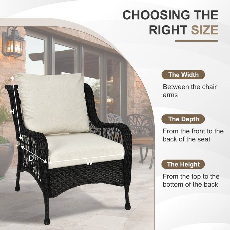 Aoodor Outdoor Deep Seat Cushion Set, Waterproof Patio Furniture Cushions with Adjustable Straps & Removable Cover