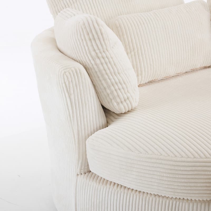 Velvet Crescent Upholstered Swivel Accent Chair