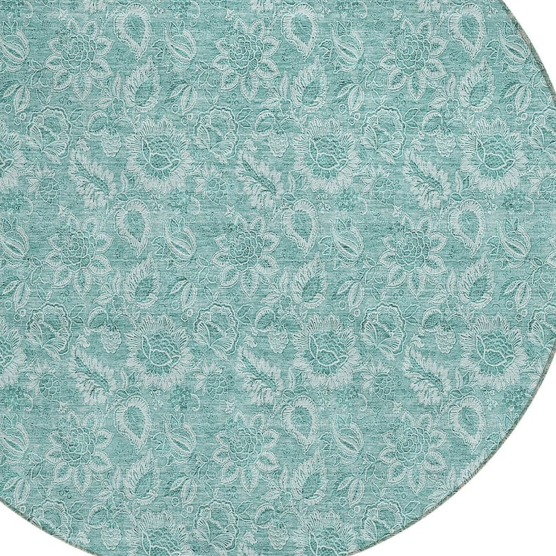 HomeRoots Floral Transitional Rectangle Outdoor Rug