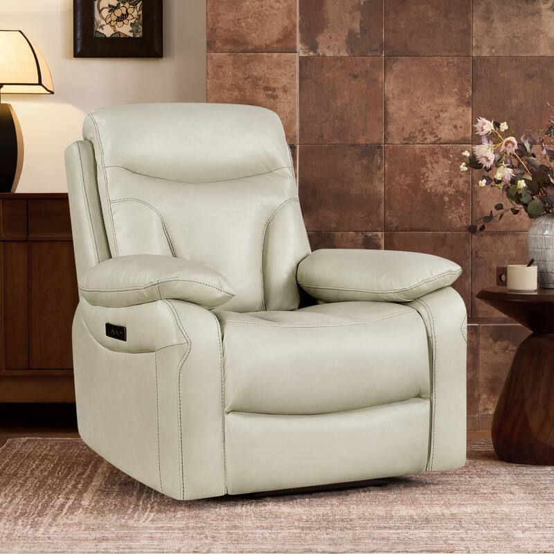 Spruce & Spring Dual Motor Power Recliner Wall Hugger with Power Headrest - Cream