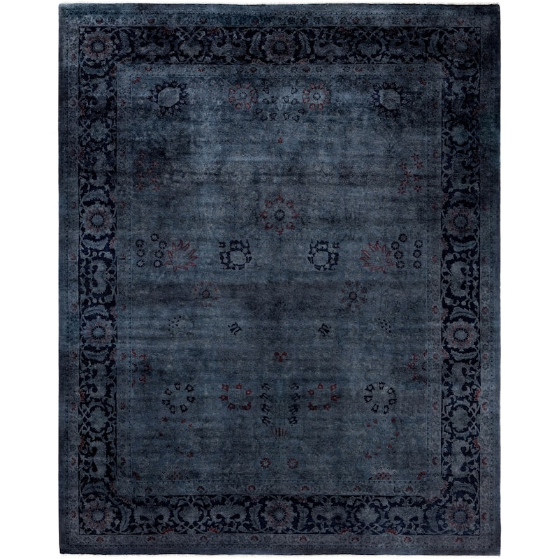 Overdyed One-of-a-Kind Hand-Knotted Area Rug - Black - 8' 2" x 10' 2"