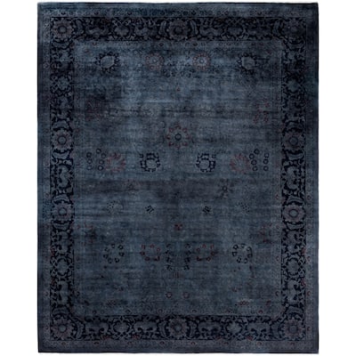 Overdyed One-of-a-Kind Hand-Knotted Area Rug - Black - 8' 2" x 10' 2"