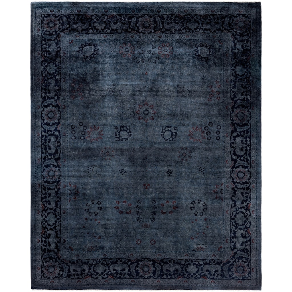 Overdyed One-of-a-Kind Hand-Knotted Area Rug - Black - 8' 2" x 10' 2"