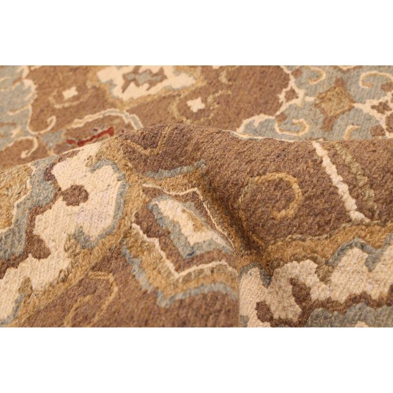 ECARPETGALLERY Flat-Weave Lahor Finest Brown Wool Tapestry Kilim - 4'11 x 7'11